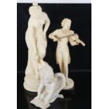 A composition figure of a Classical lady, 23cm, a cherub, and a violinist