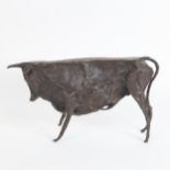 After Pablo Picasso (Spanish 1881 - 1973), bronze sculpture, bull, signed, height 13cm, length 24cm