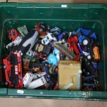 Various toy cars and vehicles, including Corgi (boxful)