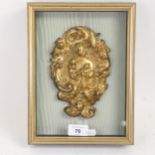 A framed gilded religious plaque, 27cm x 20cm