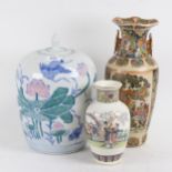 3 Oriental ceramic jars