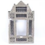 A modern Middle Eastern Moorish mother-of-pearl inlaid frame, 74cm x 45cm, internal dimensions