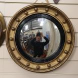 A Victorian giltwood convex wall mirror, W47cm