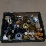 A box of Vintage ceramic liquor bottles