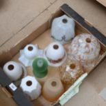 A group of glass lightshades, including mottled and milk glass (8)