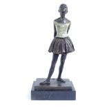 After Edgar Degas, reproduction patinated bronze sculpture, little dancer of fourteen years (