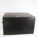 A Victorian stained pine toolbox, width 61cm