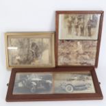 A group of early 20th century cycling and motoring photographs, all framed