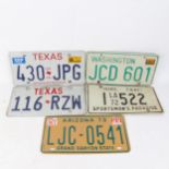 5 American car licence plates, including Texas, Arizona, Washington, and LA (5)