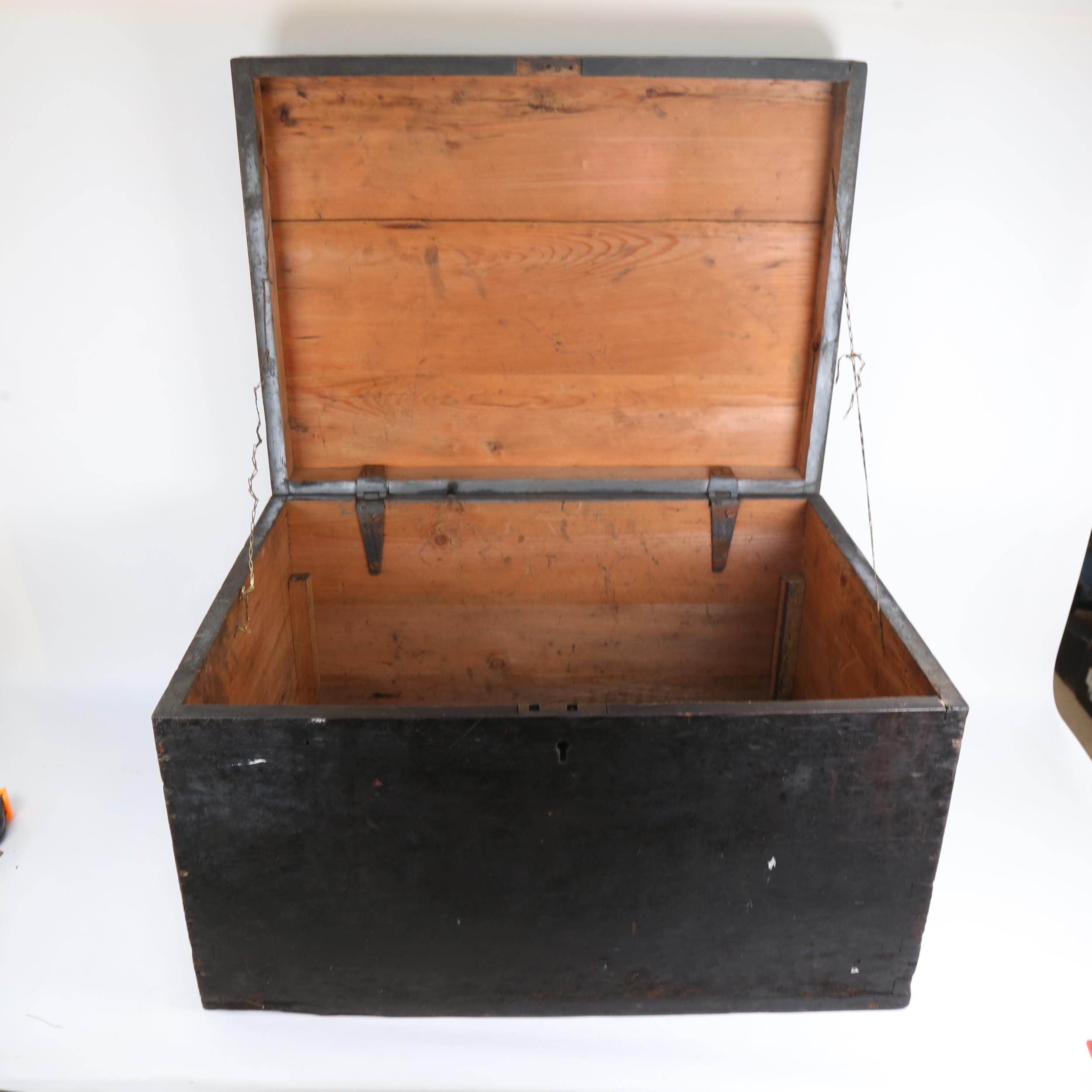 A Victorian stained pine toolbox, width 61cm - Image 2 of 2