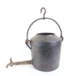 Large cast-iron water dispensing cauldron, height 30cm