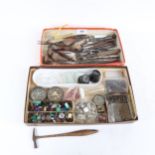 Various Vintage tools and jewellery findings (2 boxes)