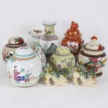 Various Oriental ceramics, including ginger jar and cover, baluster vase etc