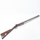 A small 19th century muzzle loading percussion sporting gun, length 100cm