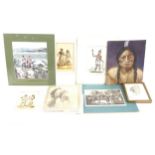 Various Native American coloured engravings and prints