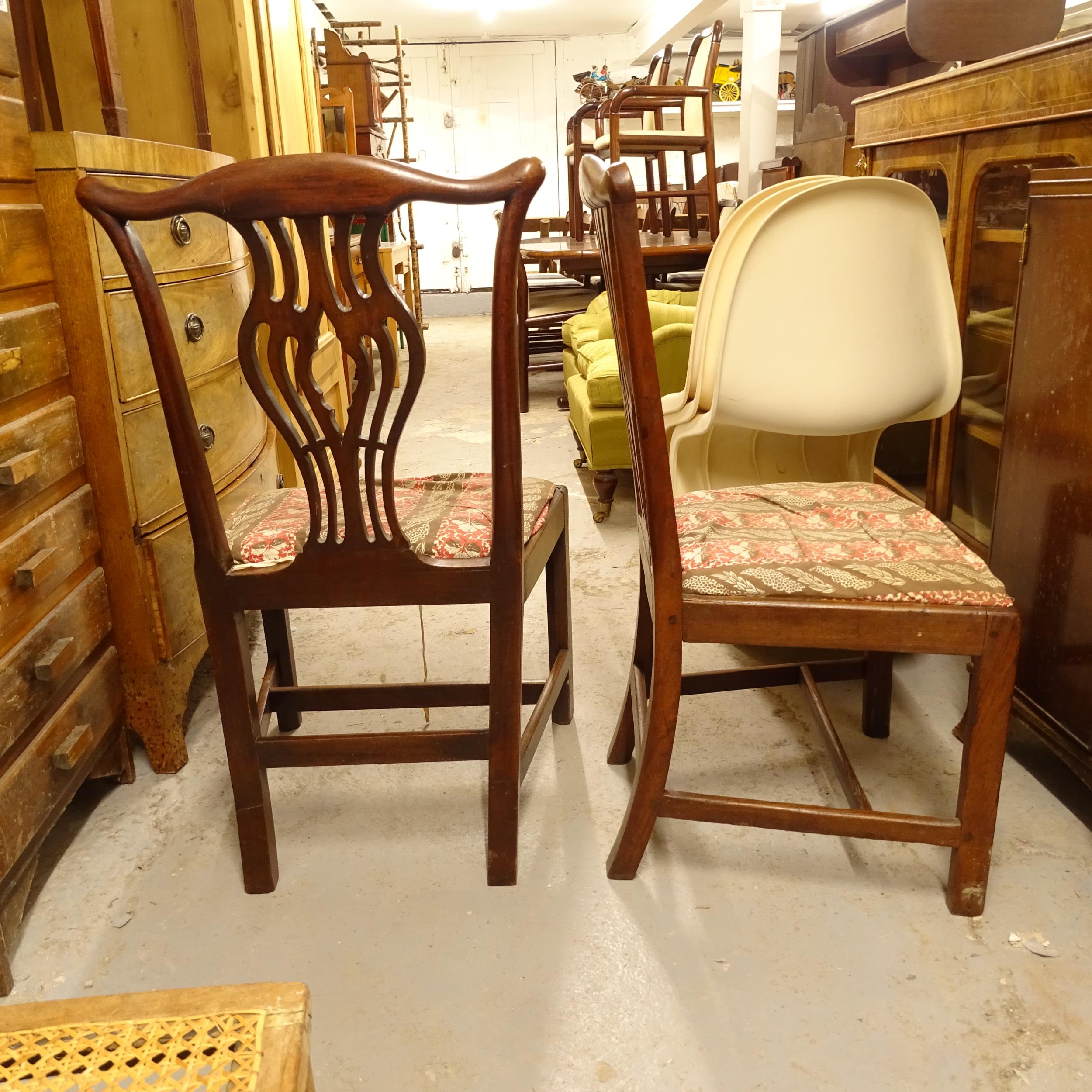 7 various 19th century mahogany Chippendale and Hepplewhite design chairs, including 2 elbow chairs - Image 2 of 3