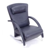 A Rolf Benz 3110 grey leather reclining lounge chair, with maker's marks (cost circa ££5,000 new)
