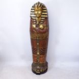 An Egyptian Revival sarcophagus cabinet, in the form of King Tutankhamun, H195cm