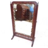 A 19th century mahogany swing toilet mirror, height overall 68cm