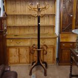 A bentwood hat and coat stand