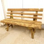 A rustic design garden bench, L138cm
