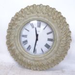 A modern quartz wall clock in moulded plastic case, diameter 75cm