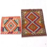 A Choli Kilim mat 52cm x 81cm, and Mamainer Kilim mat, 85cm x 62cm (2)