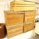 4 Japanese tea chests, and 3 Kimono boxes