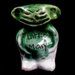 A Barnstaple green glazed pottery nymph figures, Little Mary, height 7.5cm Good condition