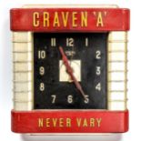 An Art Deco moulded plastic-cased Smith Sectric advertising wall clock for Craven A Never Vary,
