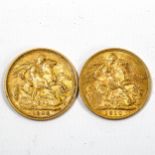 ***WITHDRAWN*** 2 gold sovereigns, 1888 and 1910
