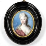 18th century miniature painting on copper, portrait of Sarah Duchess of Marlborough, unsigned,