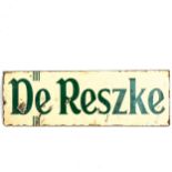 An enamel advertising sign for De Reszke Cigarettes, 15cm x 46cm, mid-20th century Several large