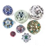 A group of Millefiori glass paperweights (8)