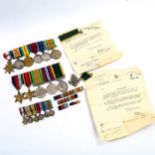 2 groups of father and son Great War and Second World War medals, awarded to Captain N S B Kidson of