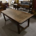 An 18th/19th century oak refectory table, L196cm x W83cm x H74cm