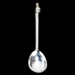 A German silver replica 16th century spoon, after an example from the Spitzer Collection, engraved