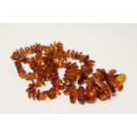 Baltic amber pebble necklace, the largest approx. 20mm, length 78cm, gross weight approx. 56.8g