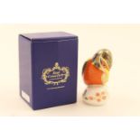 Royal Crown Derby Kingfisher paperweight, height 11.5cm, each with gold stopper and box