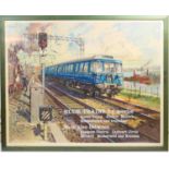 Railway interest: After Terence Cuneo (1907-96), 'Blue Trains for Service', chromolithographic