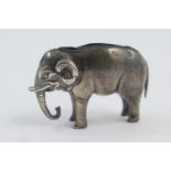 Edwardian silver elephant form pin cushion, Birmingham 1908, 4cm