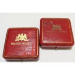 George V Maundy Money, 1920 and 1925, Morocco cased (2)