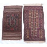 Caucasian woollen prayer rug, light brown field within a geometric patterned madder border, 160cm