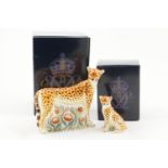 Royal Crown Derby limited edition Cheetah paperweight, number 276 of 950, gold stopper, boxed and