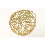 15ct gold rope twist guard chain, length 148cm, weight approx. 18g