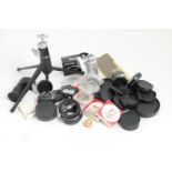 Small number of Leitz accessories including tripod stand, light meter, right angle view finder,