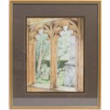 Nicole Faleur (French, 1925-2017), Church Porch, Dyrham Park, pastel drawing, signed with a