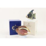 Two Royal Crown Derby Tropical Fish Series paperweights 'Guppy', height 13cm, and 'Sweetlips',