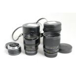 Leica Vario-Elmar-R 28-70mm f/3.5-4.5 (E60) zoom lens, no. 3526238; also a Leitz Canada Summicron-