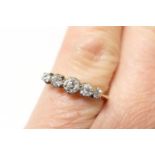 Diamond five stone ring, the five graduating old round cut diamonds totalling approx. 0.5ct, in